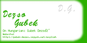 dezso gubek business card